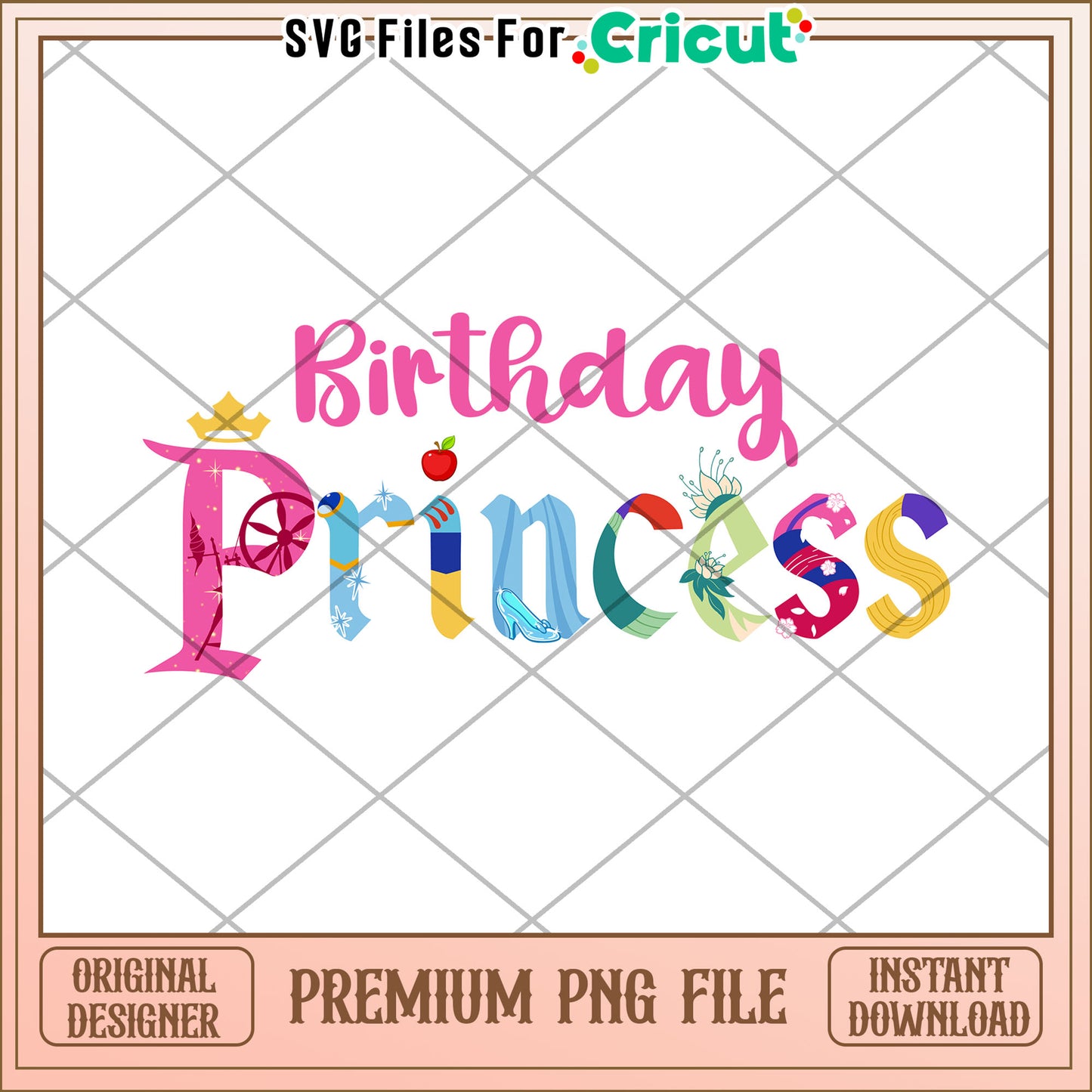 Birthday Princess PNG Design