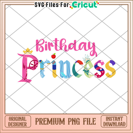 Birthday Princess PNG Design
