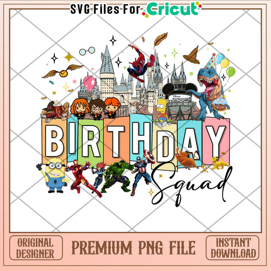 Birthday Squad PNG Sublimation Design