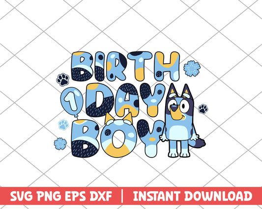 Birthday boy one cartoon svg 