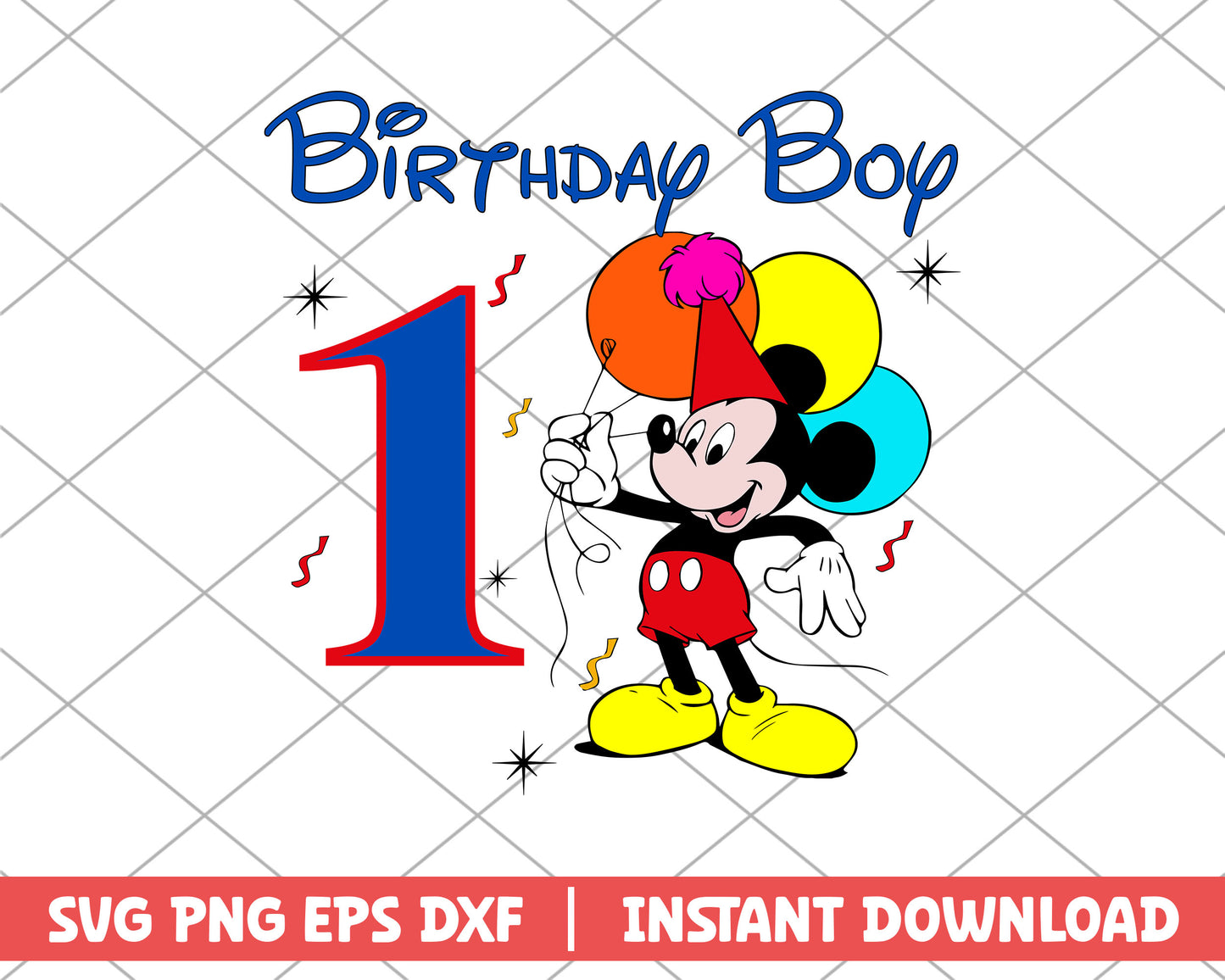 Birthday boy one disney svg