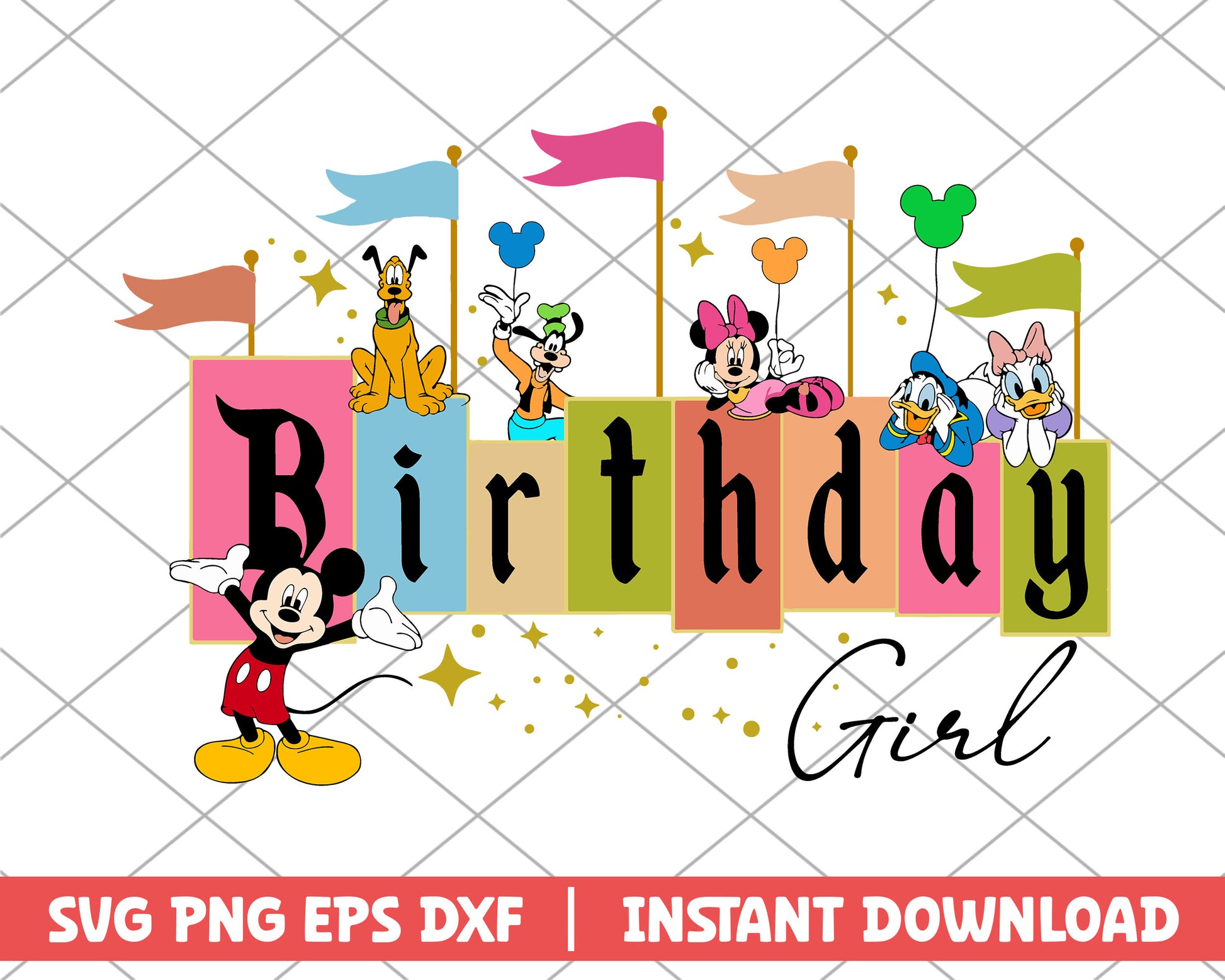 Birthday girl disney svg