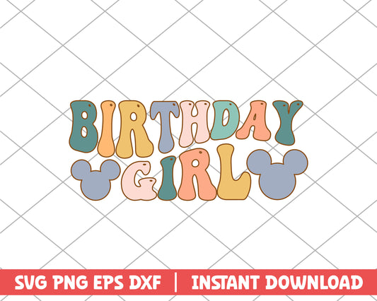 Birthday girl disney svg 