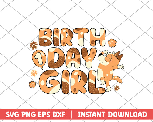 Birthday girl one cartoon svg 