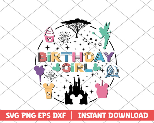 Birthday girl vintage disney svg 