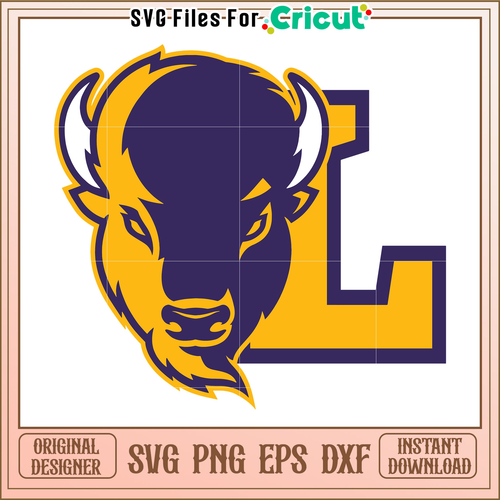 Bison Mascot SVG Design for Cricut, Perfect for Sports Team Projects