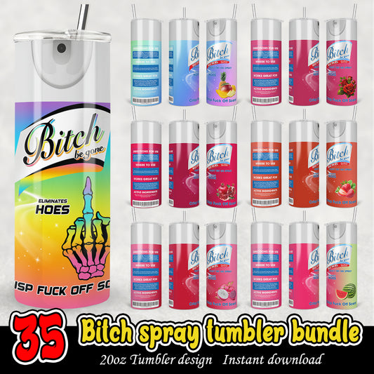 Bitch Color Spray Tumbler Wrap, Bitch 20oz tumbler bundle