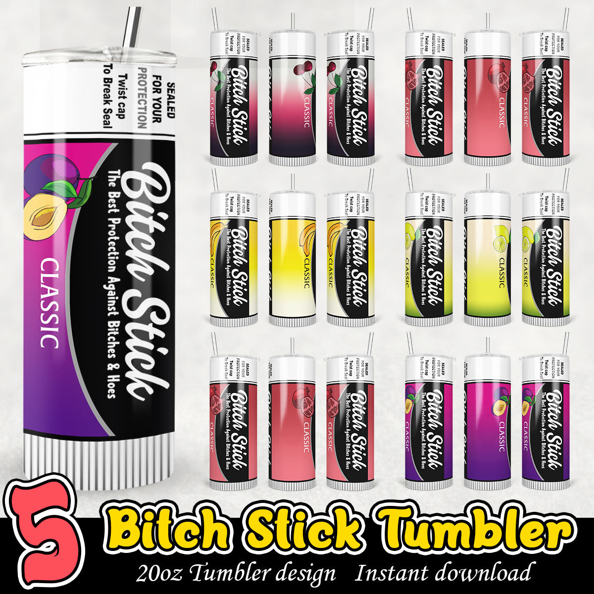 Bitch Stick Tumbler Bundle png, Bitch tumbler 20oz bundle