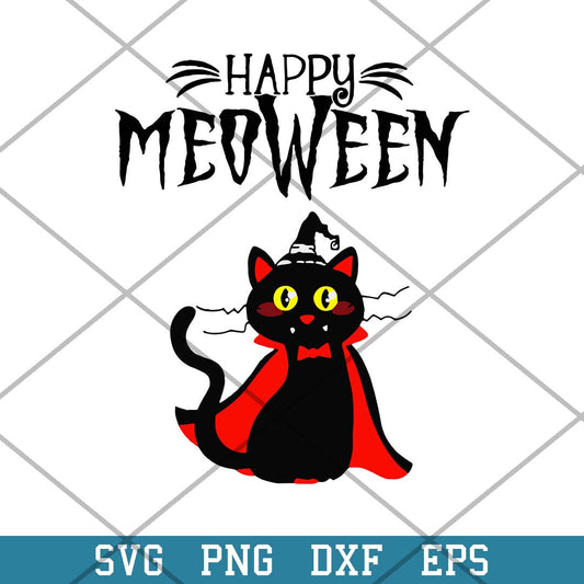 Black Cat Happy Halloween Svg, Cat Halloween Svg-Svgfilesforcricut