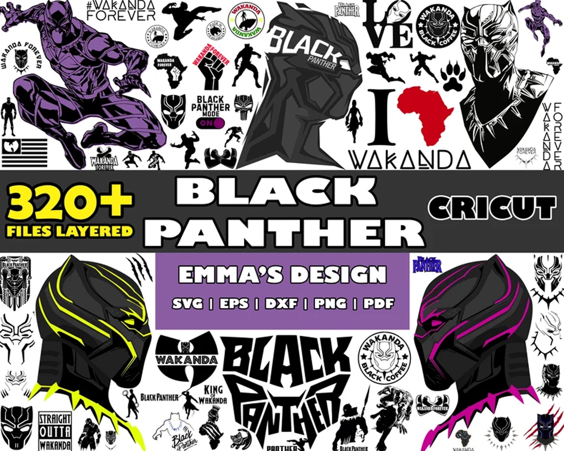 Black panther cricut SVG Bundle