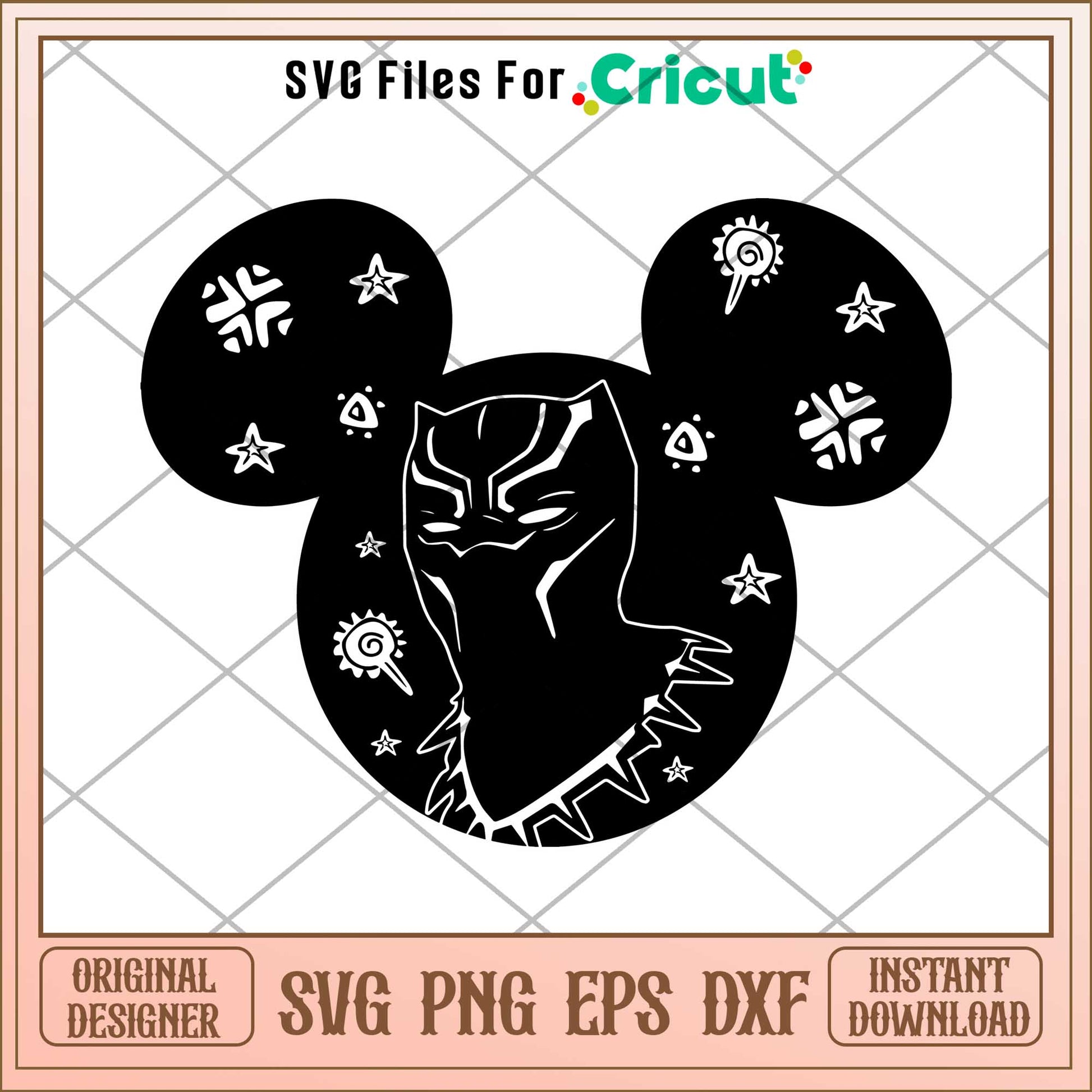 Black Panther Mickey Head svg, maverl character svg, Digital Download
