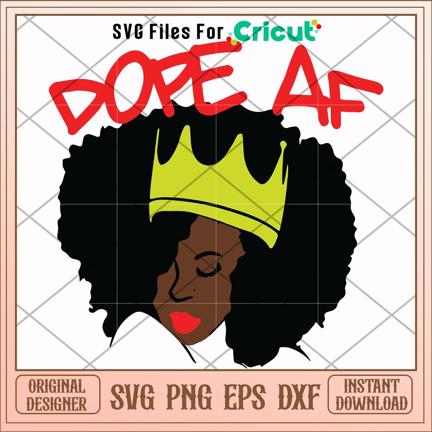 Black woman and crown dope af svg, Black woman svg, other svg