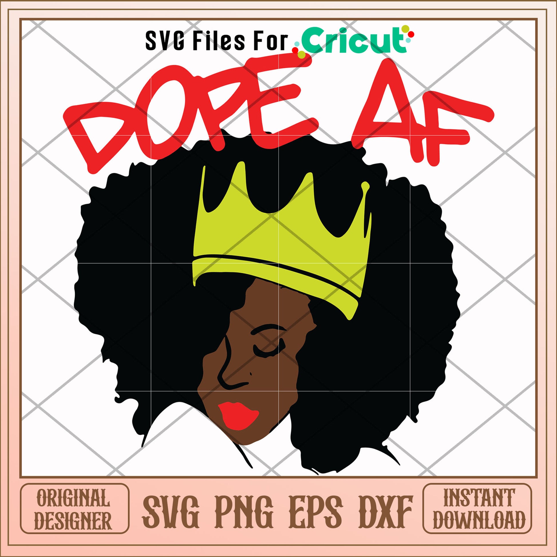 Black woman and crown dope af svg, Black woman svg, other svg