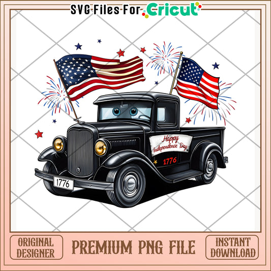 Black car happy independence day png, independence day png, freedom america png