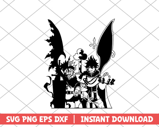 Black clover asta and yuno anime svg