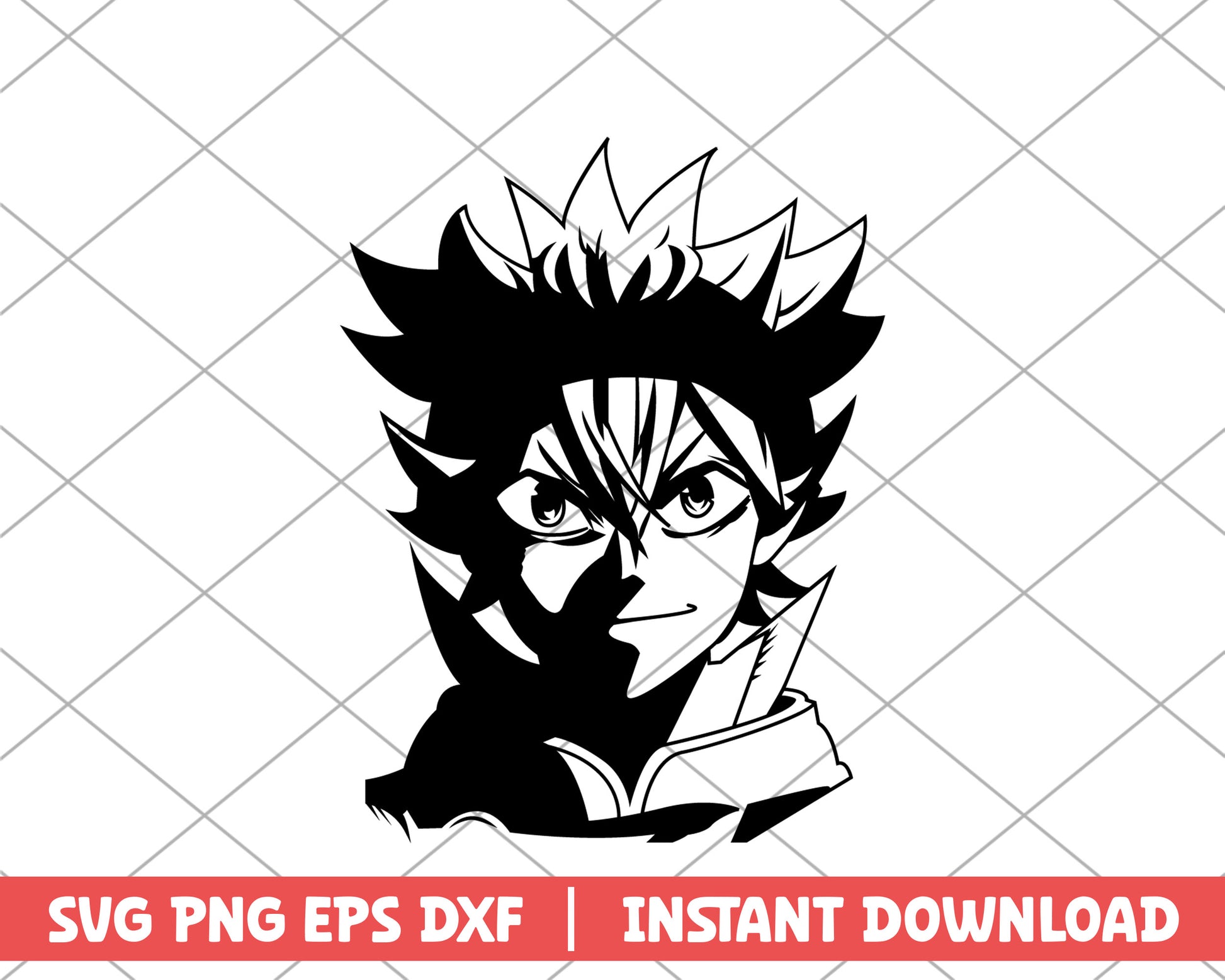 Black clover asta anime svg