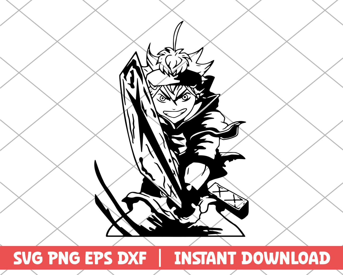 Black clover asta demon dweller sword anime svg