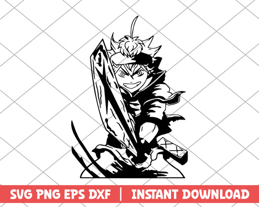 Black clover asta demon dweller sword anime svg