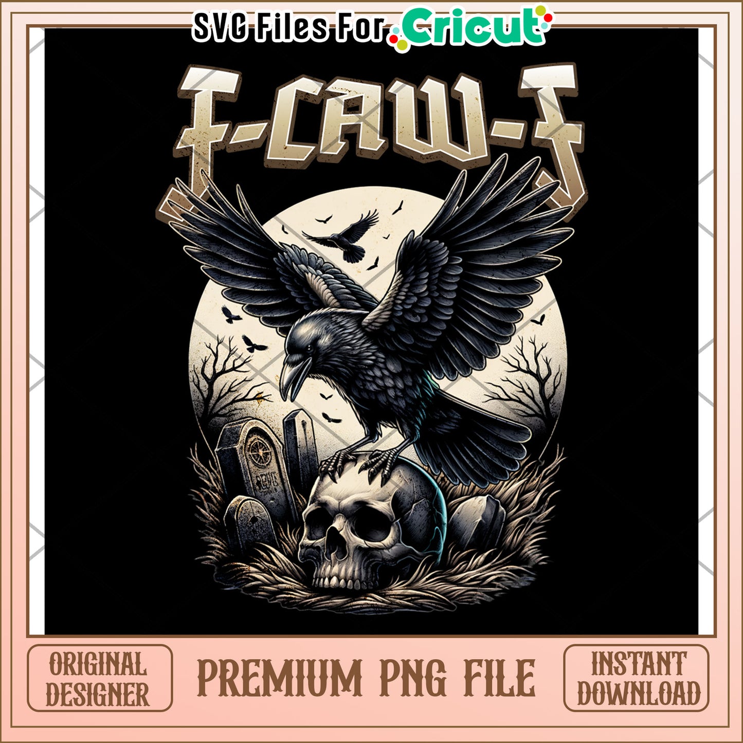 Black crow and skull png, halloween vibes png, black crow png