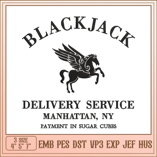 Blackjack Pegasus Embroidery Design