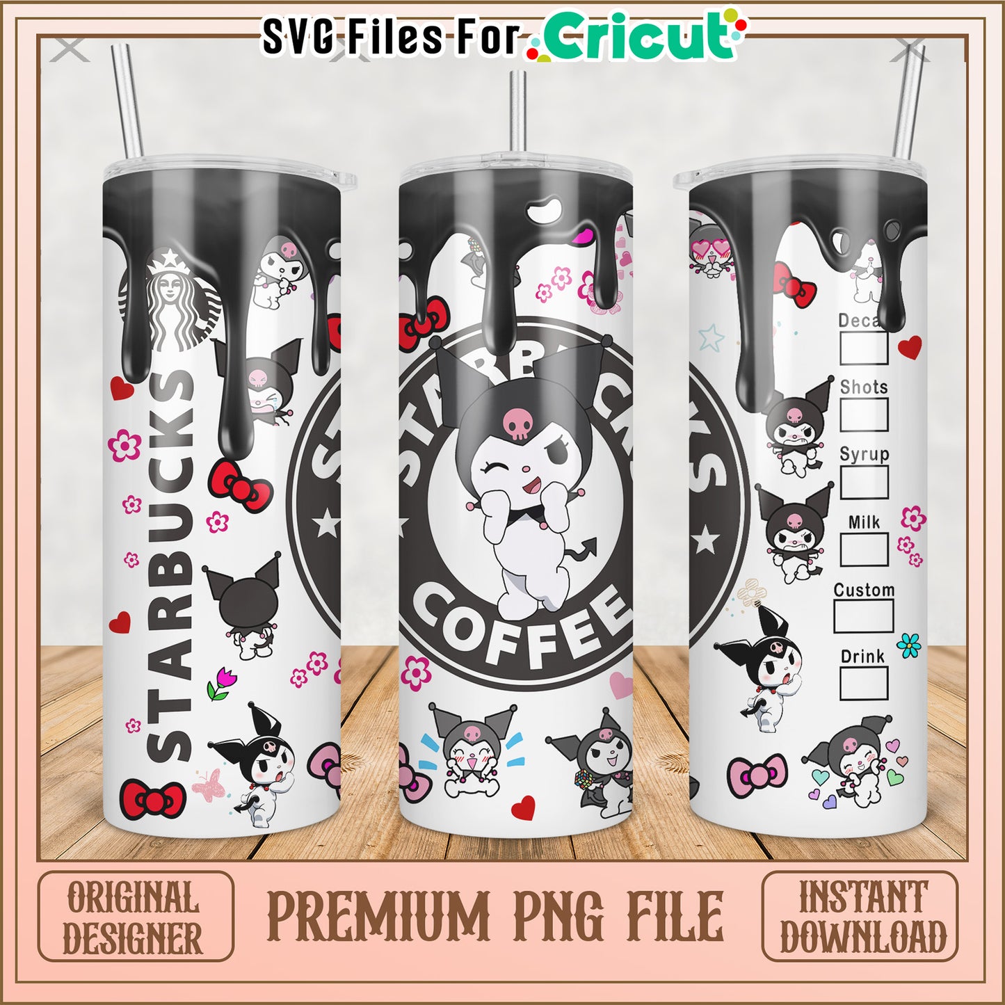 Black kuromi tumbler design png, lovely cartoon png, cute kuromi png
