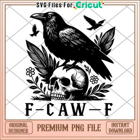 Black raven and skull png, halloween crow png, raven bird png