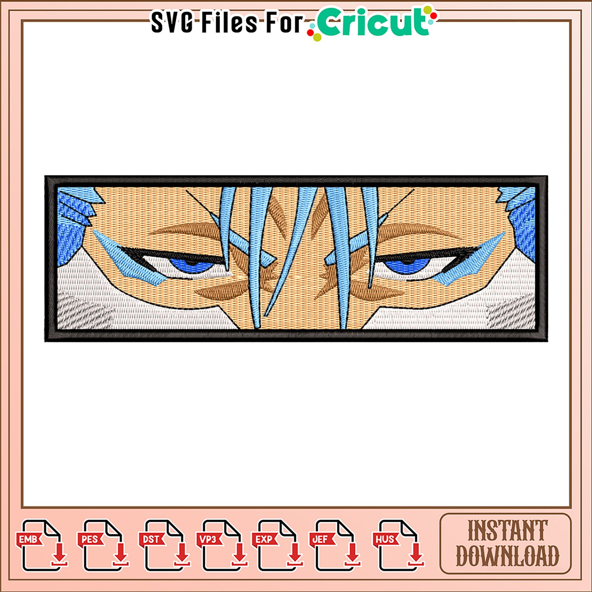 Bleach Eyes Embroidery Design Instant Download
