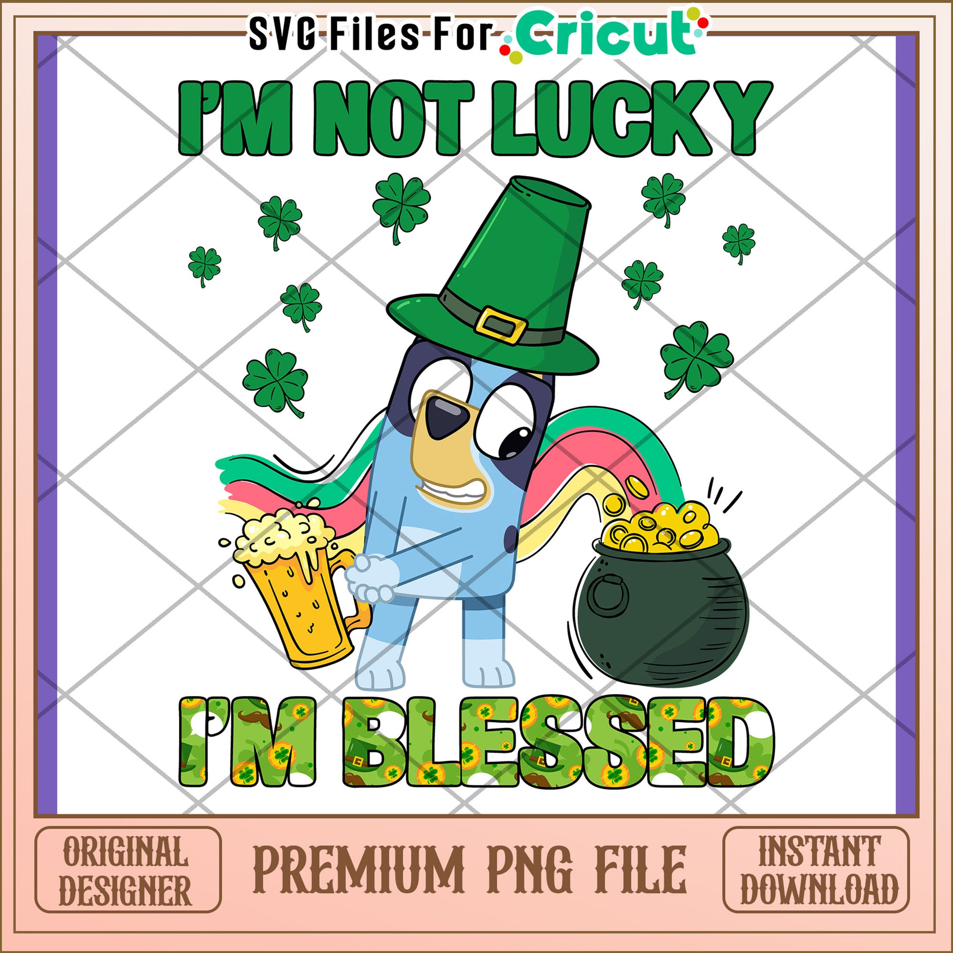 Blessed St Patricks Day Dog PNG