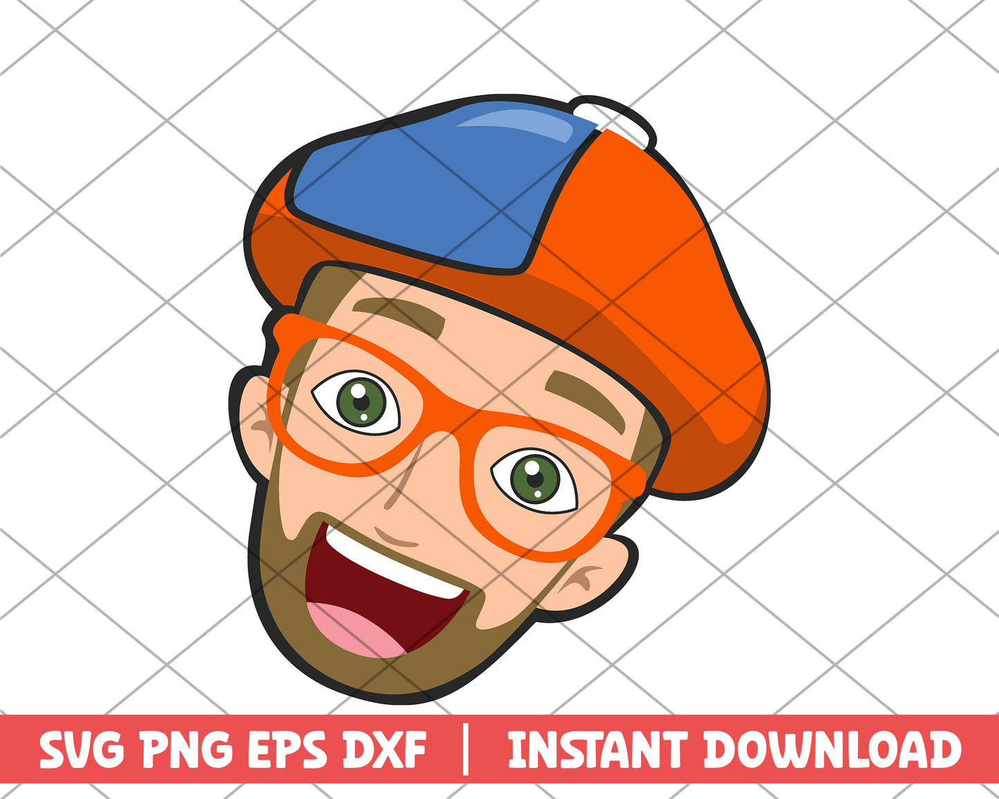 Blippi Stevin John head cartoon svg