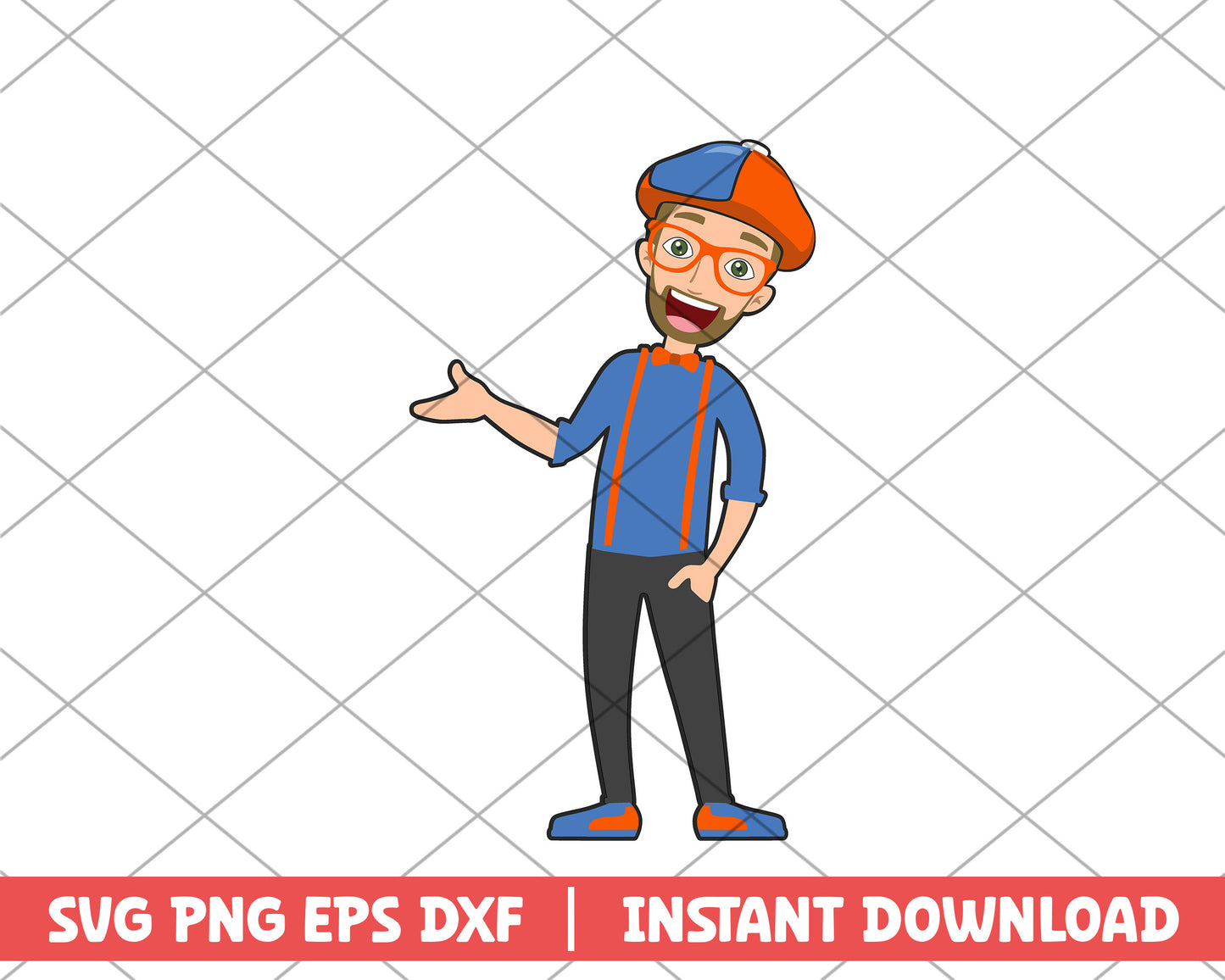 Blippi character Stevin John cartoon svg