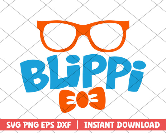 Blippi glasses cartoon svg