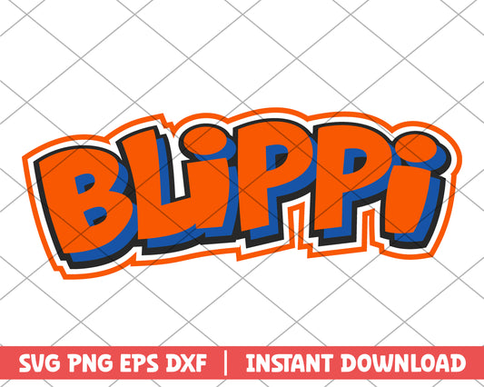 Blippi logo orange cartoon svg