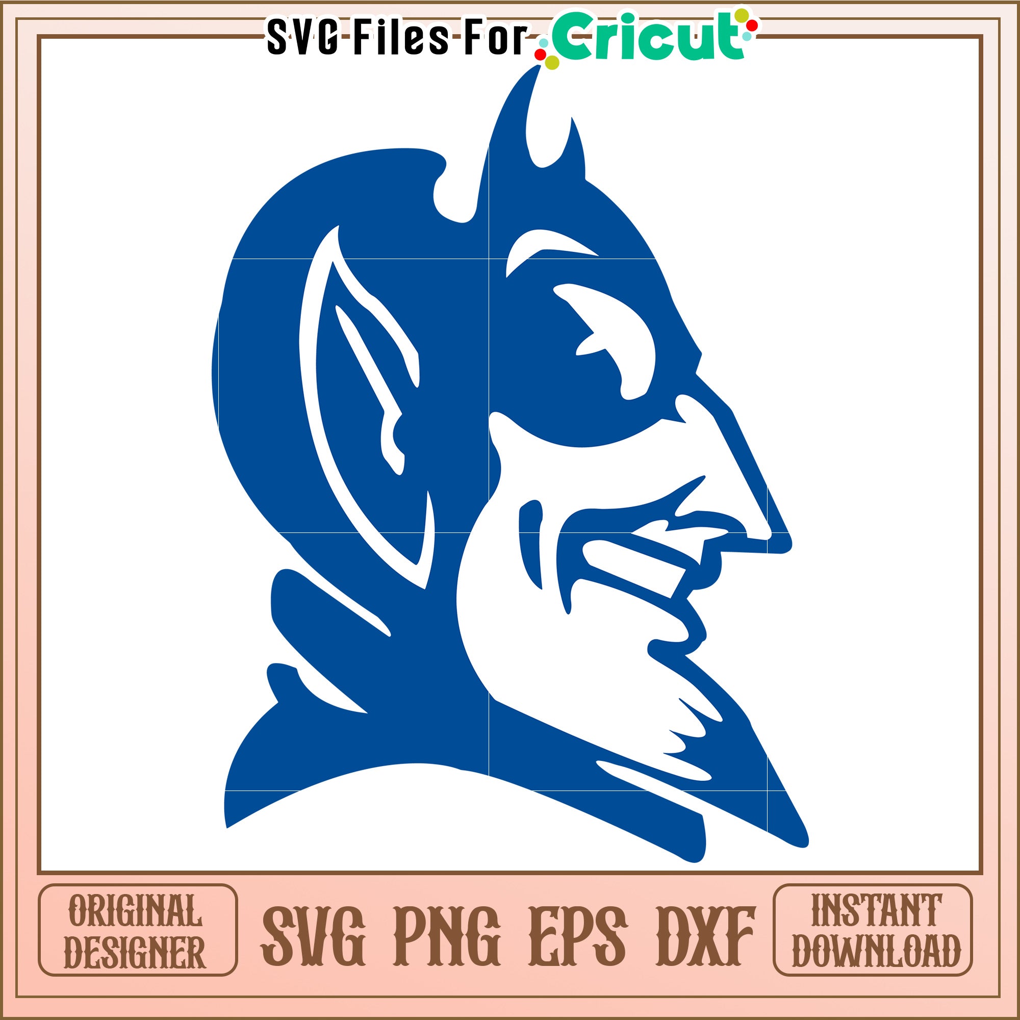 Blue Devil SVG Design for Cricut, Instant Download for Crafting Projec ...