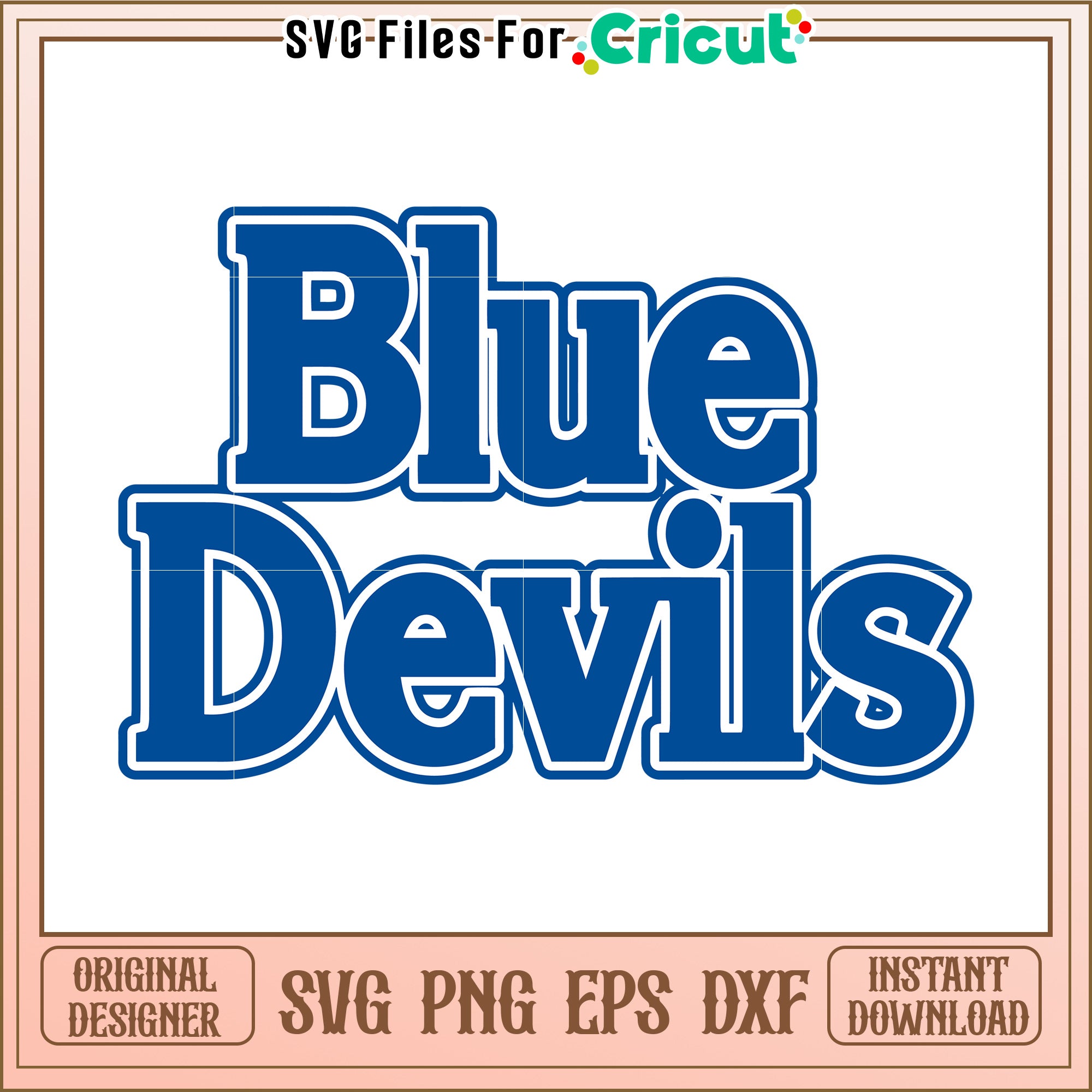 Blue Devils SVG File for Cricut, Great for Sports and School Projects ...