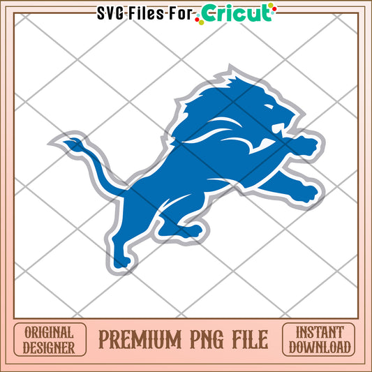 Blue Lion PNG File for Cricut, Instant Download for Designers