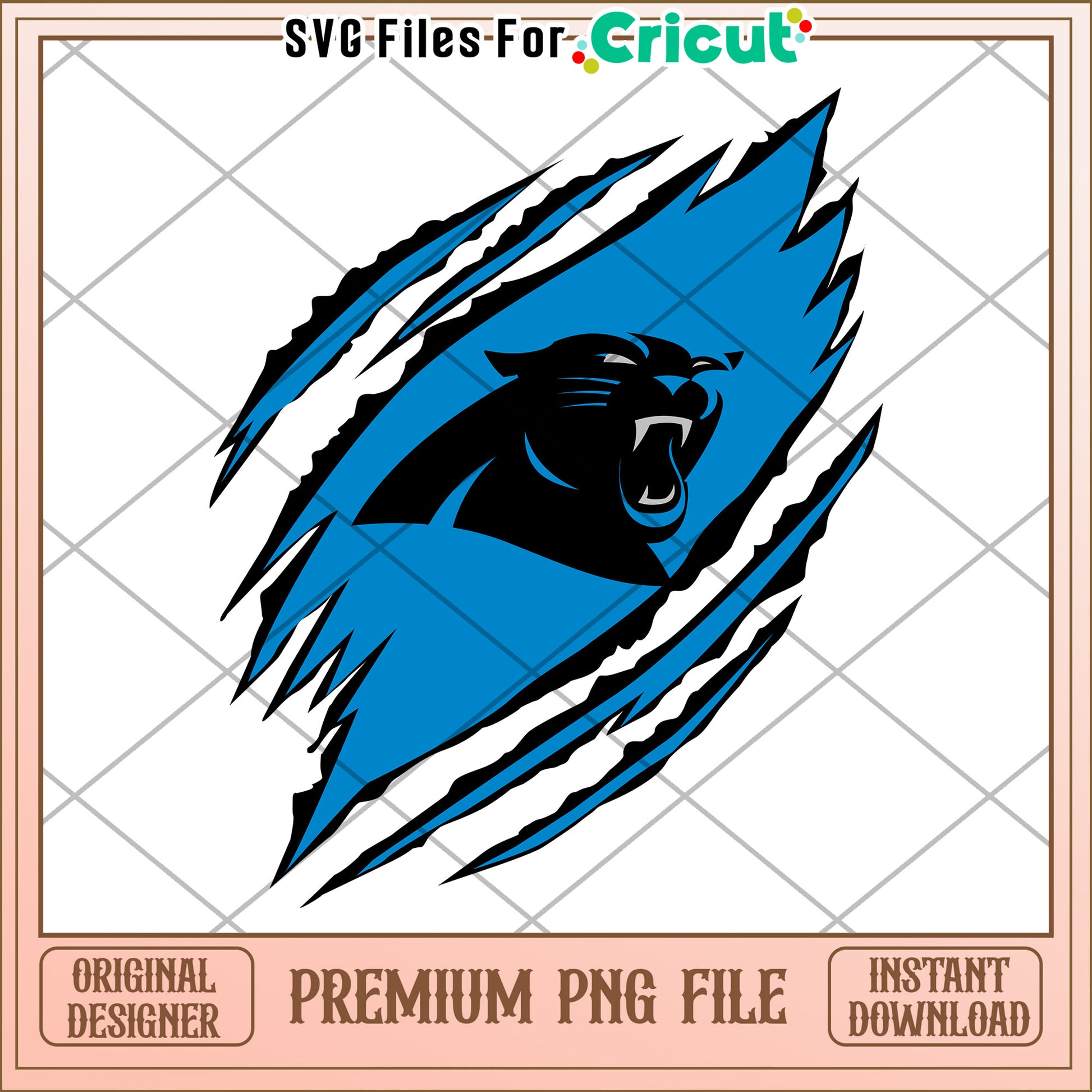 Blue Panther PNG Design for Cricut, Premium Instant Download File