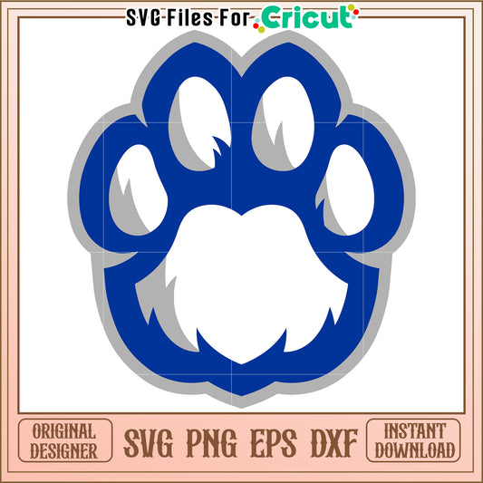 Blue Paw Print SVG File for Cricut, Perfect for Custom Crafts and Designs