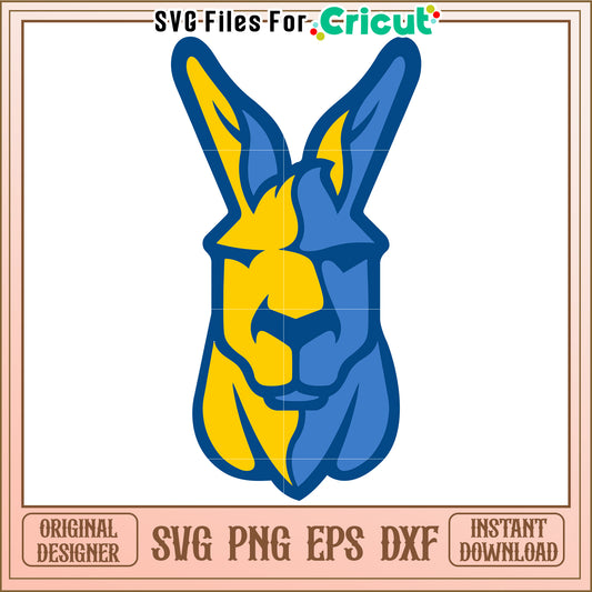Blue and Yellow Rabbit SVG File, Perfect for Cricut and Craft Projects