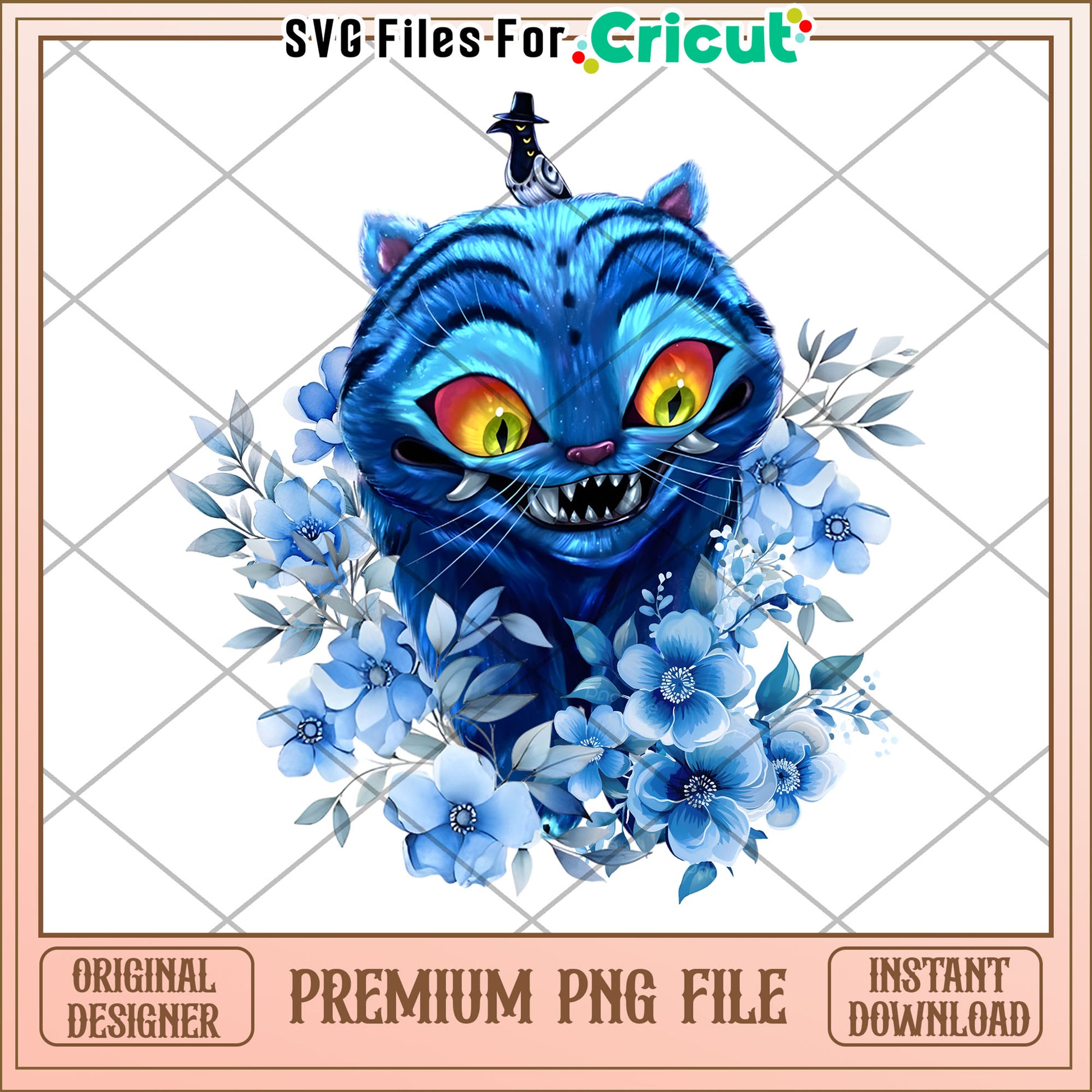 Blue flowers and tiger png, kpop band png, huntrix tiger png