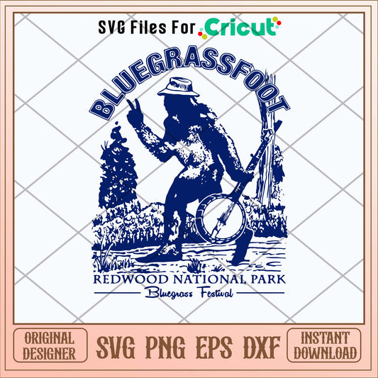 Bluegrassfoot Bluegrass Banjo Folk Svg-Svgfilesforcricut