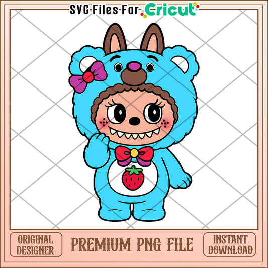 Blue labubu bear png, labubu candy png, pop mart labubu dolls​​ png