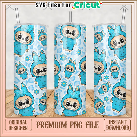 Blue labubu character tumbler png, labubu clothes​ png, labubu clothes​​ png