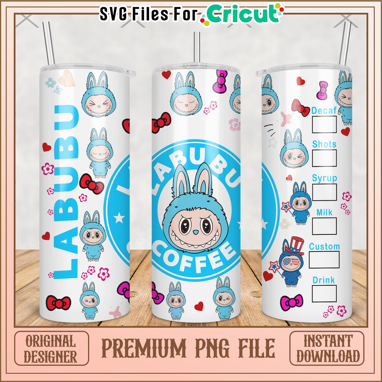 Blue labubu tumbler png, labubu clothes png, labubu clothes png