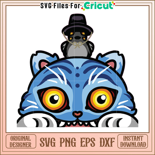 Blue tiger and bird svg, kpop demon hunters svg, kpop cartoon songs svg