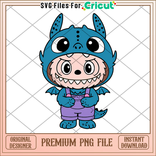 Blue toothless costume png, secret labubu​ png, labubu art​​​ png