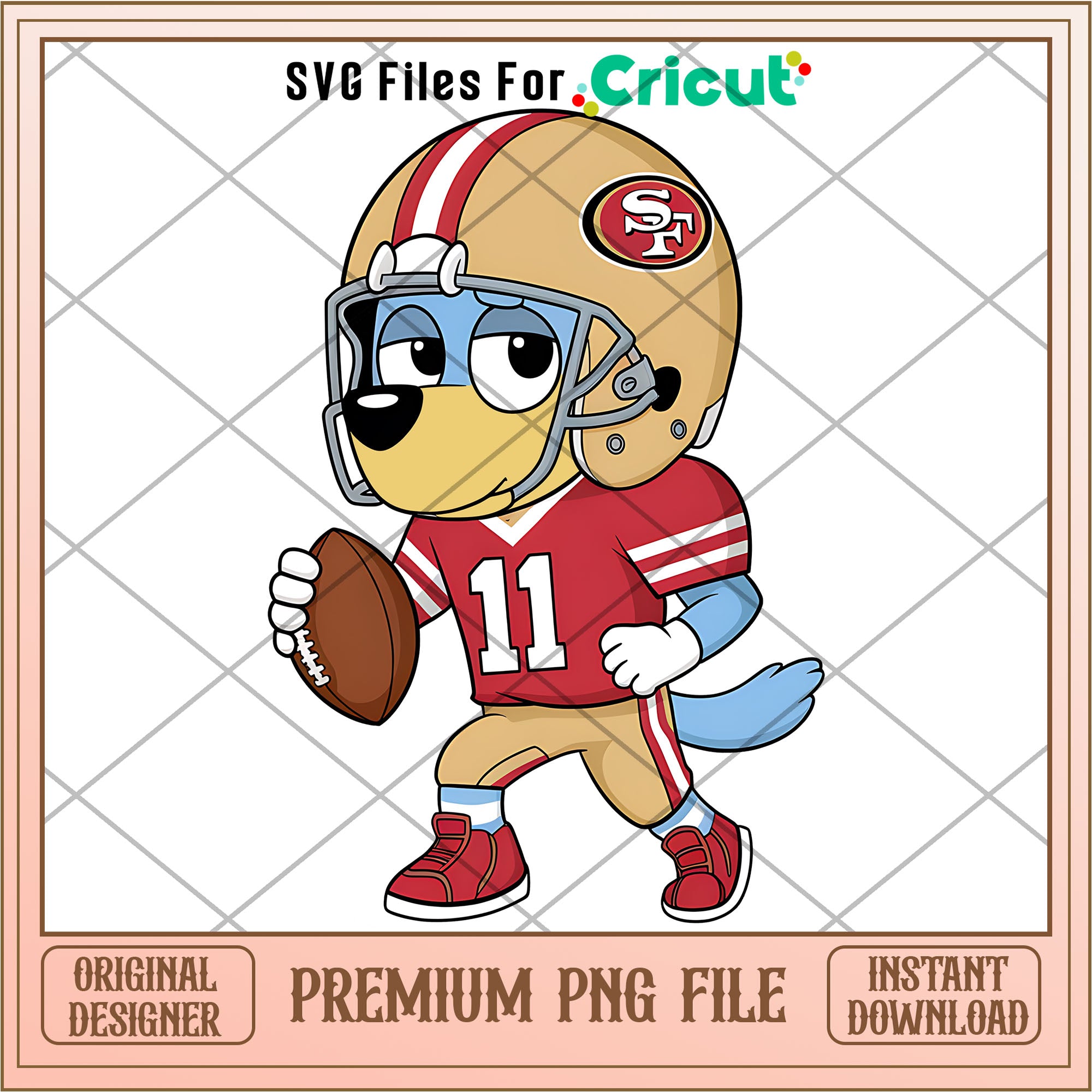 Bluey 49ers rugby player png, San Francisco 49ers png, NFL png – svg ...