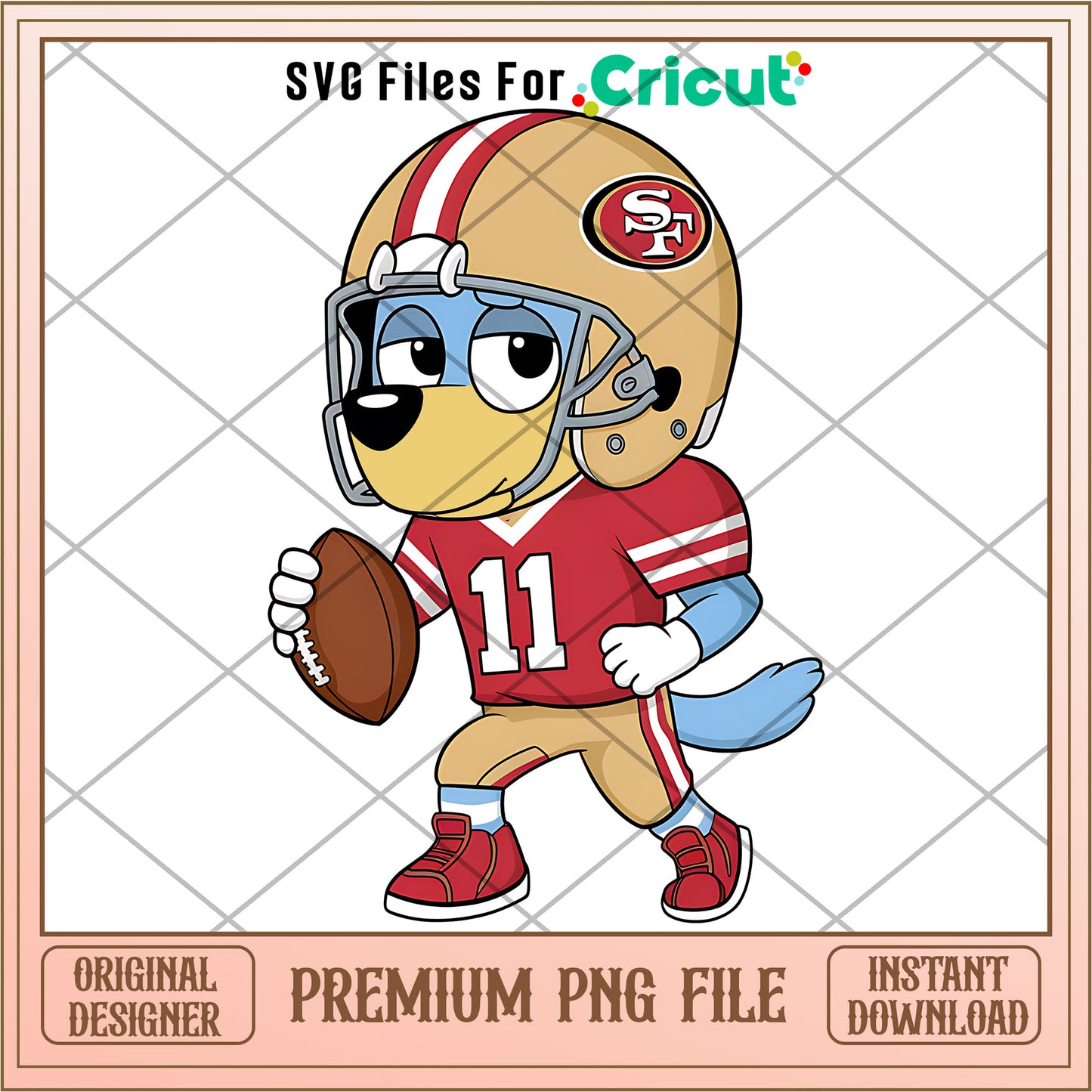 Bluey 49ers rugby player png, San Francisco 49ers png, NFL png