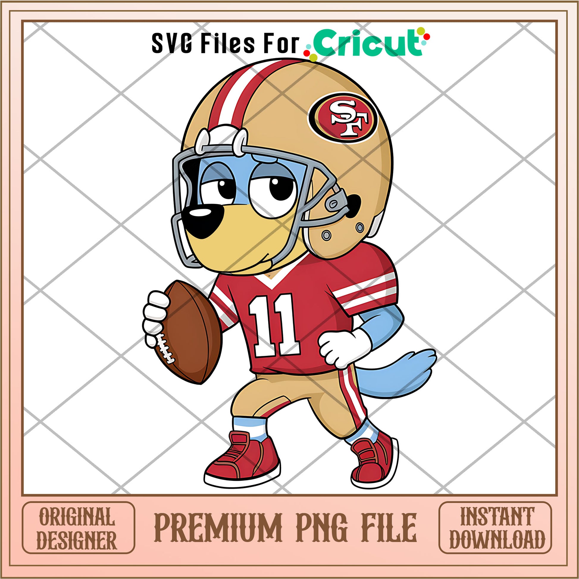Bluey 49ers rugby player png, San Francisco 49ers png, NFL png