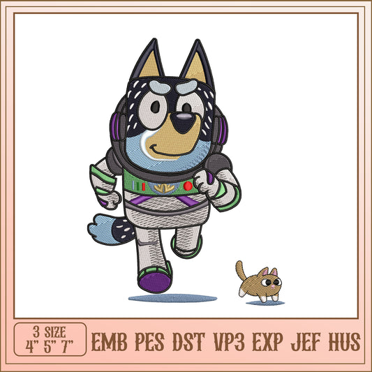Bluey Astronaut Embroidery Design