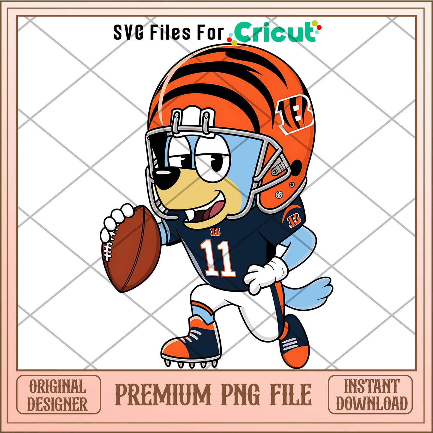 Bluey Bengals rugby player png, Cincinnati Bengals png, NFL png